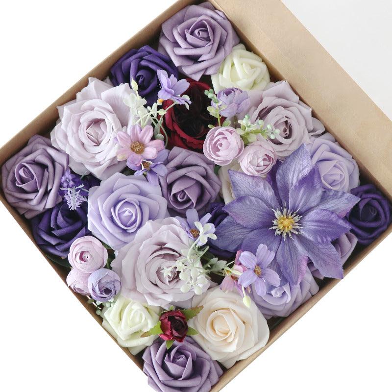 Simulation Flower Box Flower Wedding Birthday Party Accompaniment Gift Flower Box Handmade DIY